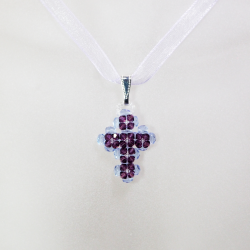 Pendant 45cm - Trina-Violet Organza - Pendant 45cm - Laiton argenté